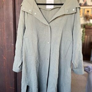 BB Dakota Light Green Hooded Trench Coat